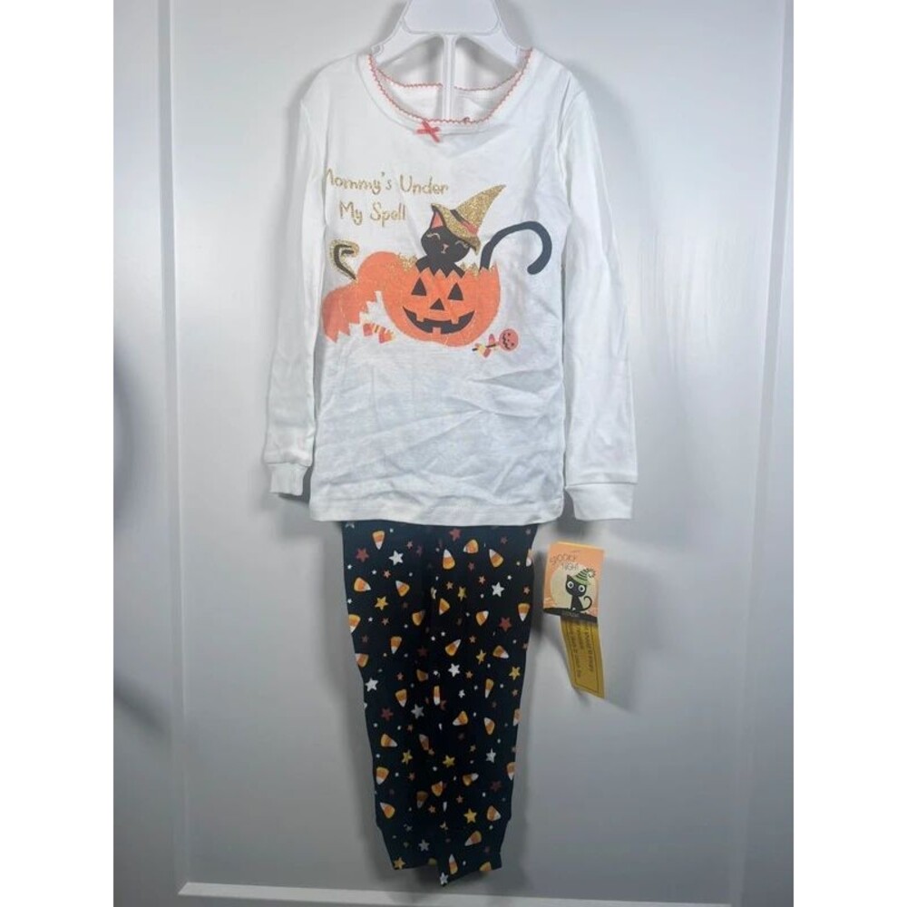 Spooky Night 2-Piece Halloween Cat Sleepwear Set Size 4T – Girls Fall Pumpkin